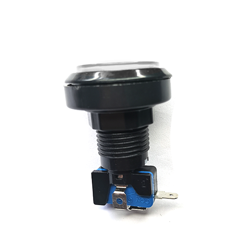 46mm trykknapper 12v led-belyste lyskontakter gyngegravemaskine spilklo automatkran flipperspildele spilleautomatarkade gør-det-selv: Hvid