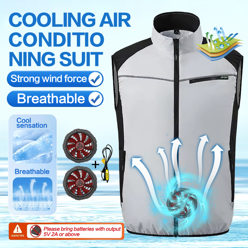 Zomerkoelvest voor heren - USB oplaadbare airco-werkkleding voor buitenvissen