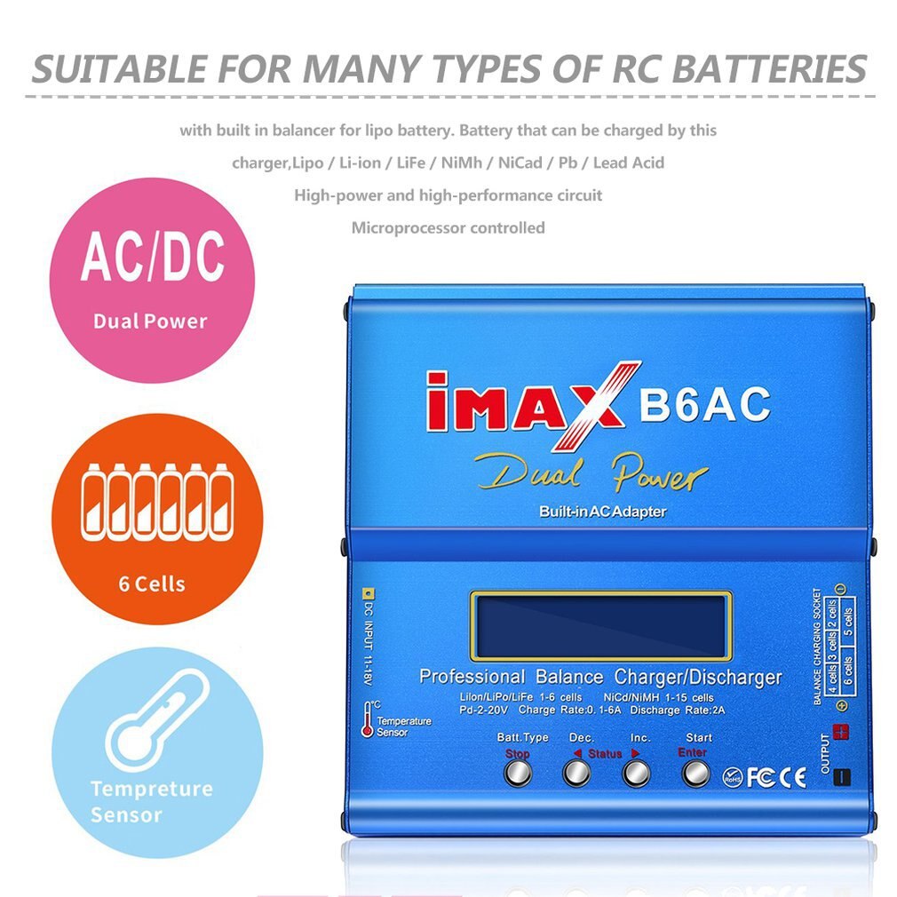 Heißer! IMAX B6 AC B6AC Lipo NiMH 3S/4S/5S RC Akku Balance Ladegerät + EU/US/UK/AU plug power liefern draht Neue