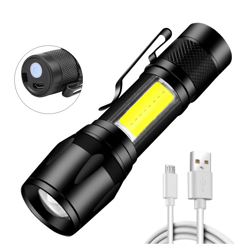 Strong Bright Mini Led Flashlight Usb Rechargeable Battery Power Bank Function Torch Lantern for Outdoor Camping Fishing Hiking: A
