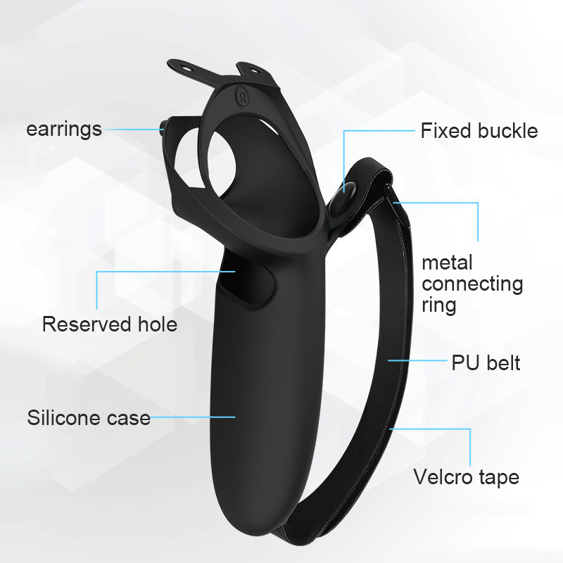 Oculus Quest 2 Extended Grip Protective Cover Controller Anti-Throw Handle Sleeve Adjustable Strap For Quest 2 VR Accessories