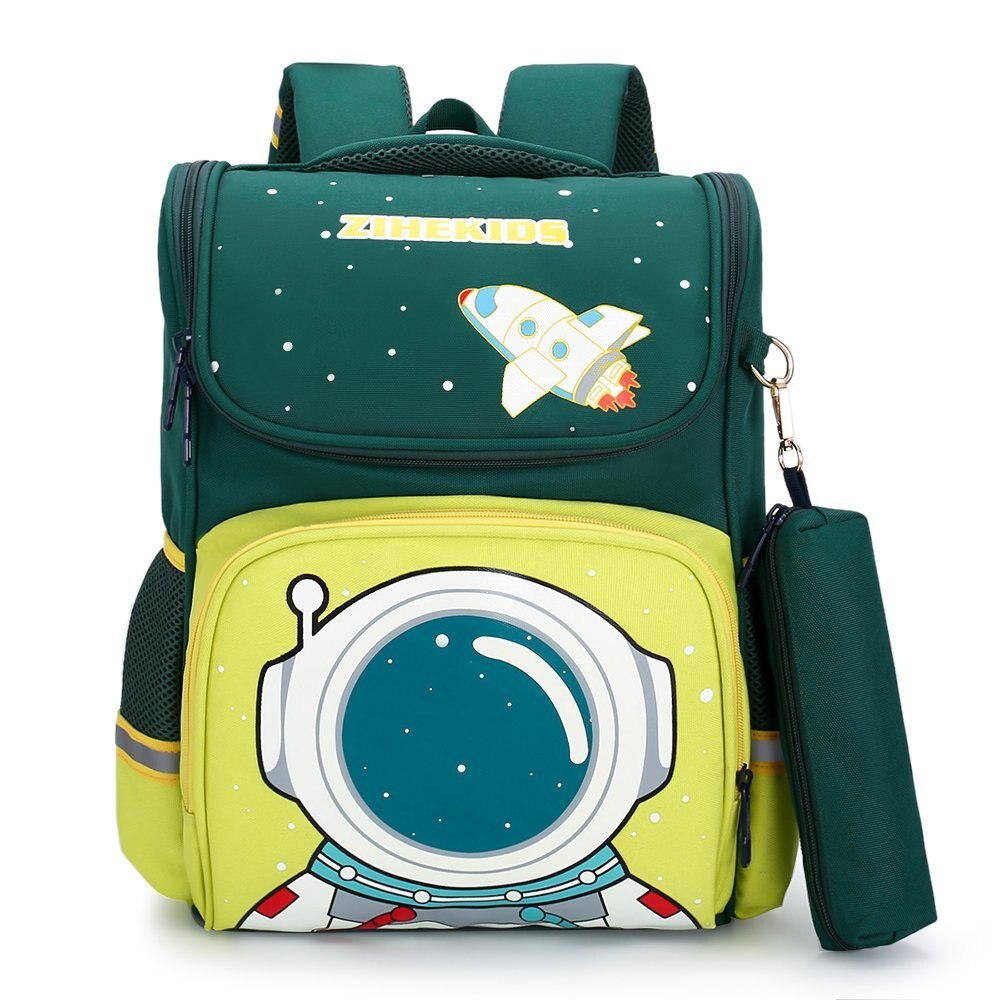 Kattenpatroon kinderrugzak grage 1 elementaire nylon rugzakken ruimteprint schooltas voor jongens meisjes waterdichte schooltassen: Groente
