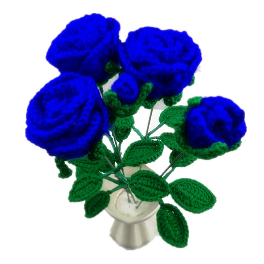 4 pieces/Lot Artificial flower Decoration Finished Yarn Manual DIY Crochet Thread Knit Valentine Girlfriends