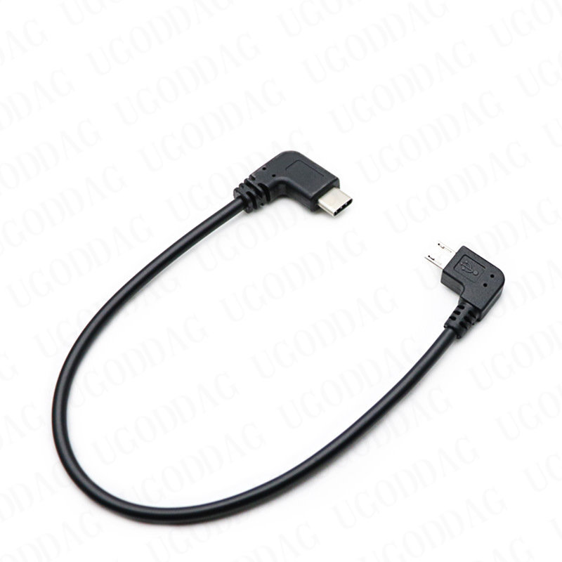 Kabel typu C do Micro USB 90 stopni Micro 5-pinowy męski do USB C męski przedłużacz do MacBooka Pro Laptopa Androida