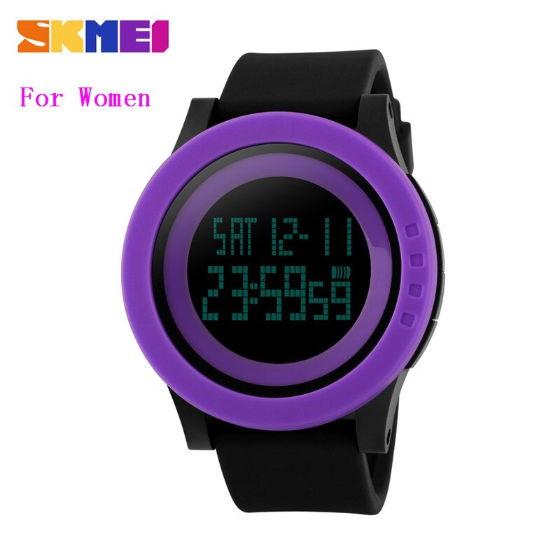 SKMEI décontracté femmes montres Sport montres LED étanche montre numérique femmes montres femme montre-bracelet Sport: Black Purple