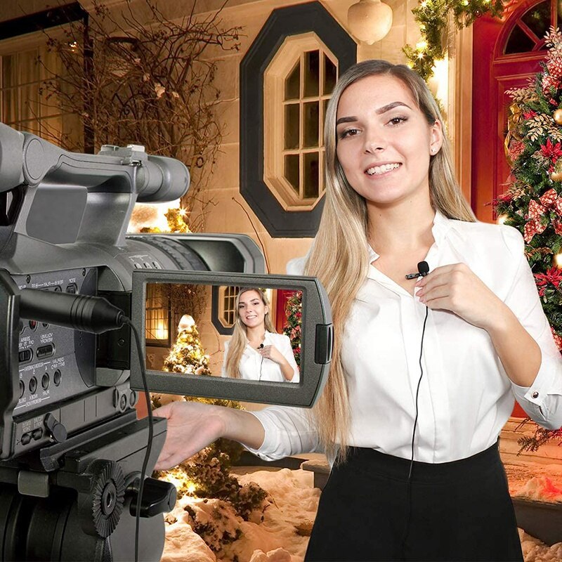 Microphone Lavalier Mic Condenser Computer Microphone Camera Mic 3.5mm Jack for DV PC Laptop