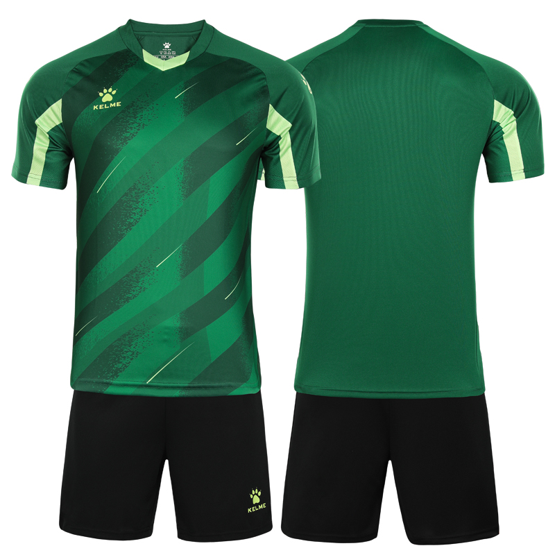 Kelme fotballdrakt sommer utendørs løping trening fitness korte ermer shorts pustende todelt sett: Xxl / Svart