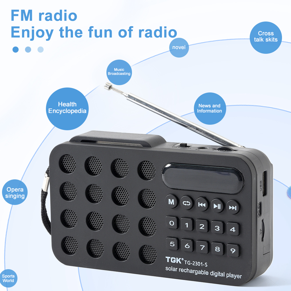 Mini Portable Pocket FM Radio Bluetooth-Compatible Support USB TF Card Play Wireless Speakers Built-in Speaker Handheld FM Radio