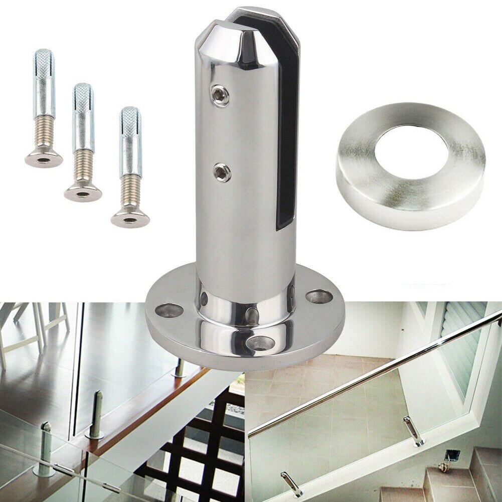 MOVKZACV Glass Clamp, Stainless Steel Spigots Stairs, Glass Fence Clamp