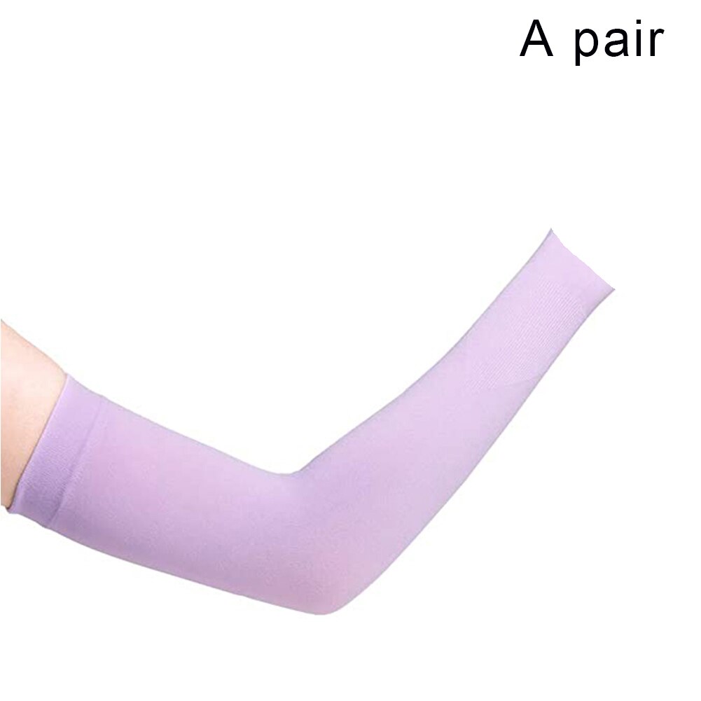 2 Stuks Zomer Arm Mouwen Vrouwen Mannen Arm Compressie Mouw Armwarmer Uv Zon Bescherming Katoen Lange Vingerloze Handschoenen Arm Mouwen