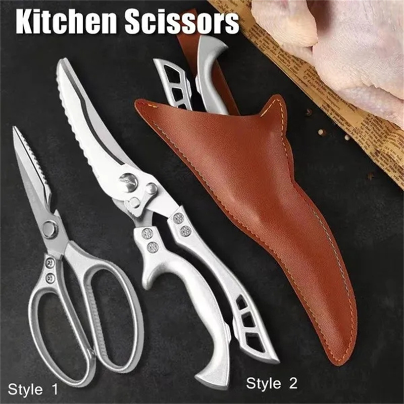 Upgrade Multi-purpose Kitchen Scissors Powerful Chicken Bone Scissors Large Household Food Scissors Stainless Kitchen Knife