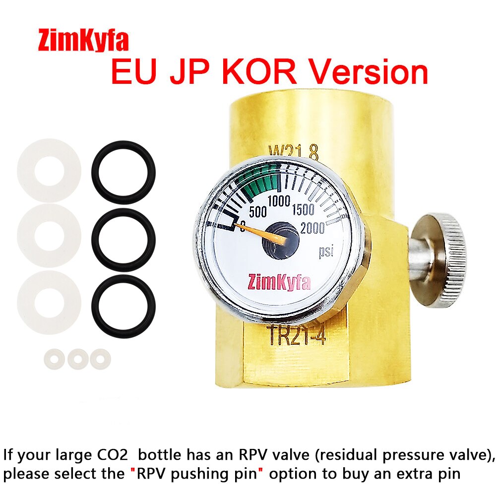 CO2 Refill Adapter Vullen Soda Club Sodastream CO2 Carbonator Cilinder Tank Connector &amp; 2000psi Gauge (W21.8/CGA320 Om TR21.4): EU JP-VERSION