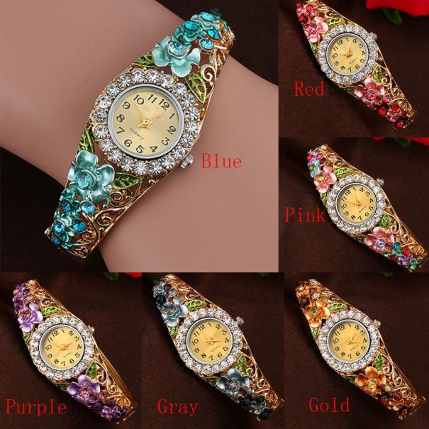 Womens Watch Women Quartz Luxury Crystal Flower Bracelet Watch Women Watches Top Brand Luxury Luxury Diamond