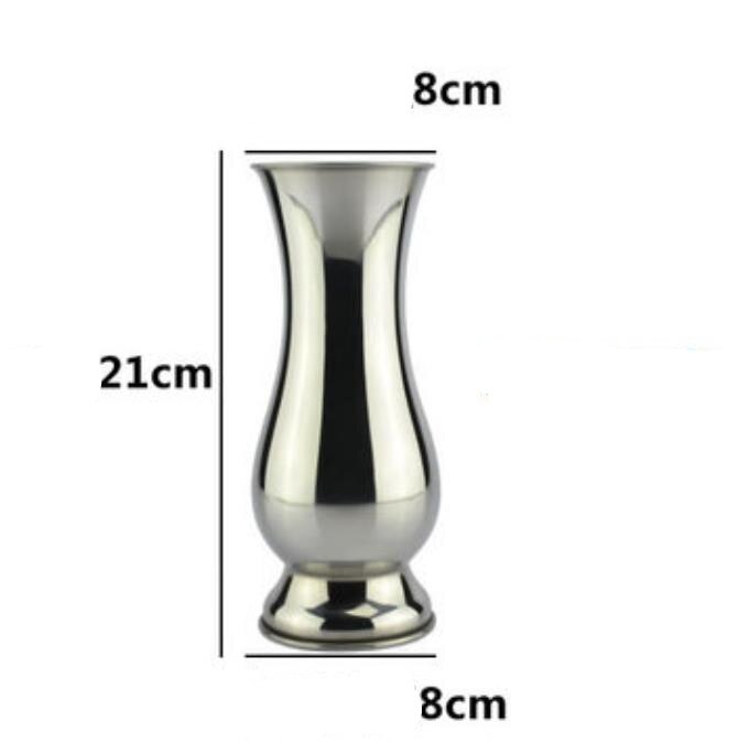 Bordsvas i rostfritt stål modern minimalistisk ornament hantverk hem kontor dekoration vas: Flis  d8cm