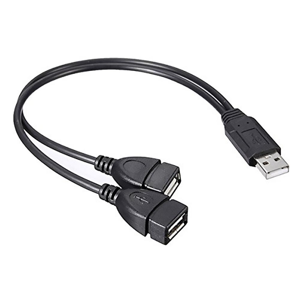 30Cm USB2.0 Male Naar Dual Usb Vrouwelijke Usb Opladen Power Kabel Verlengsnoer