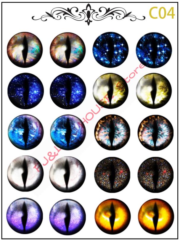 10 paren/set Stralende Kat Ogen Chips Patroon DIY Star Shining Kat Ogen Stijl voor DIY Maken Blyth BJD Poppen Oog DIY Gereedschap