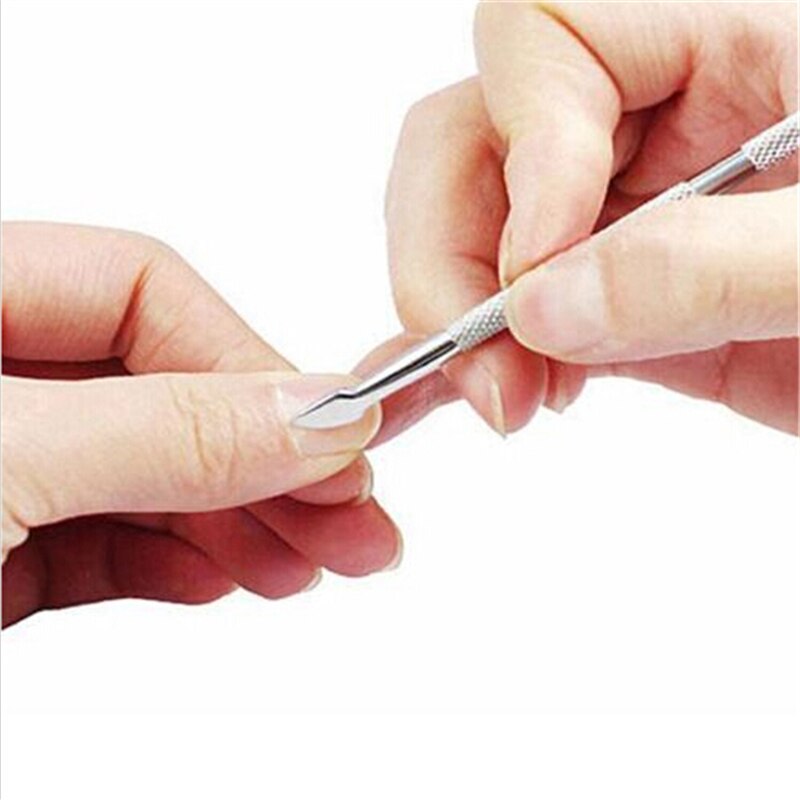 Double Head Stainless Steel Cuticle Nail Pusher Manicure Tool Dead Skin Push For Nail Women Men
