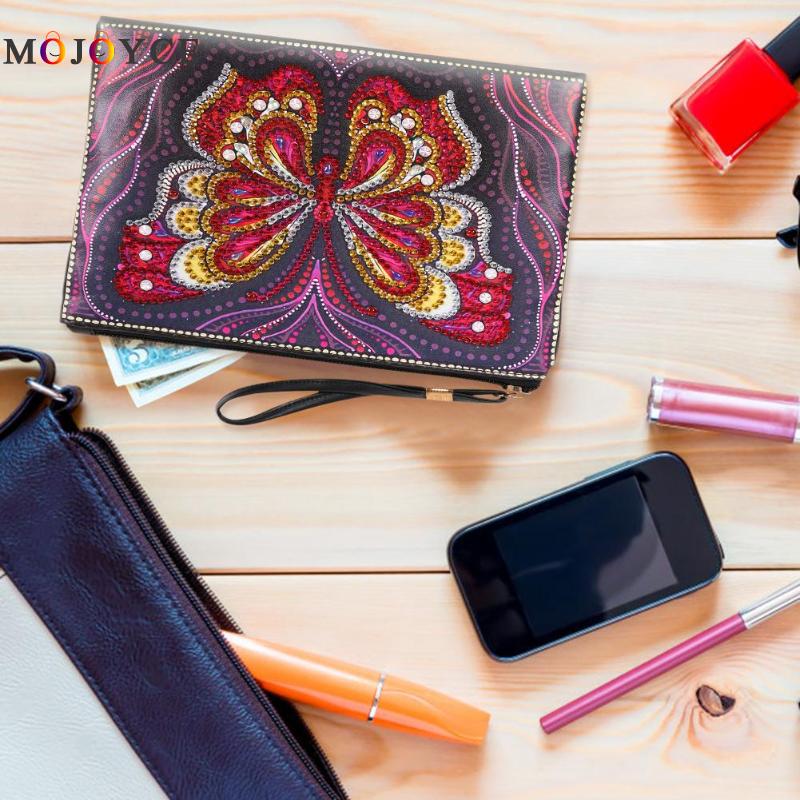 Women Wristlet Bags DIY Special Shaped Diamond Painting Zipper Wallet Women Clutch Coin Purses