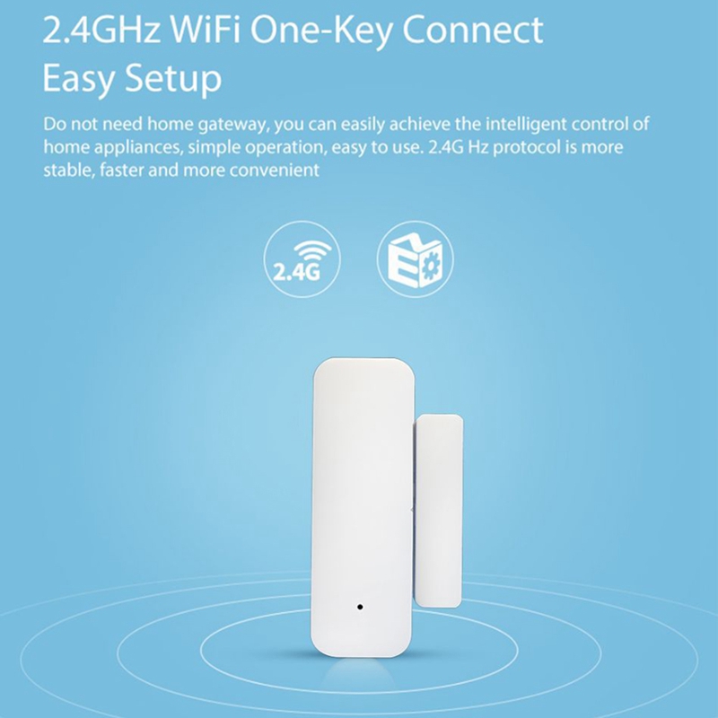 Détecteur intelligent d&#39;ouverture/fermeture de porte, wi-fi, Tuya, Compatible avec Alexa, Google Home, IFTTT, application Tuya