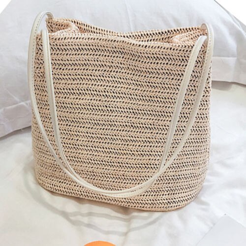 Womens Storage Bags Women Summer Beach Straw Bags Large Woven Bags Purse Tote Handbags Women's Straw Handbag Shoulder Bag Tote