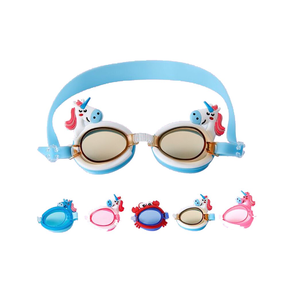 Leuke Eenhoorn Vorm Kinderen Kids Siliconen Transparant Zwembril Waterdicht Eyewear Anti-Fog Glazen Voor Zwembaden Zwemmen