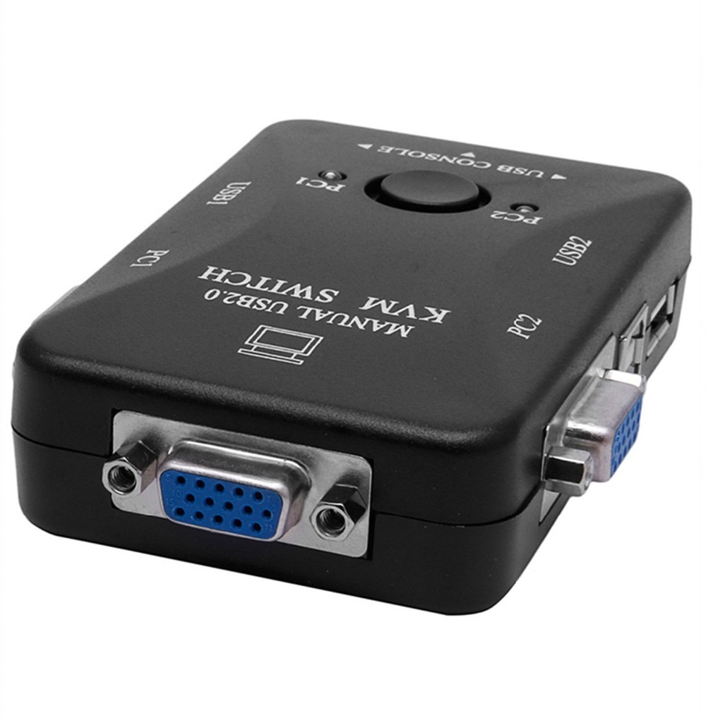 Handleiding 2 Port USB 2.0 KVM VGA Switch Box voor 2 PC Printer Muis Toetsenbord Monitor C26