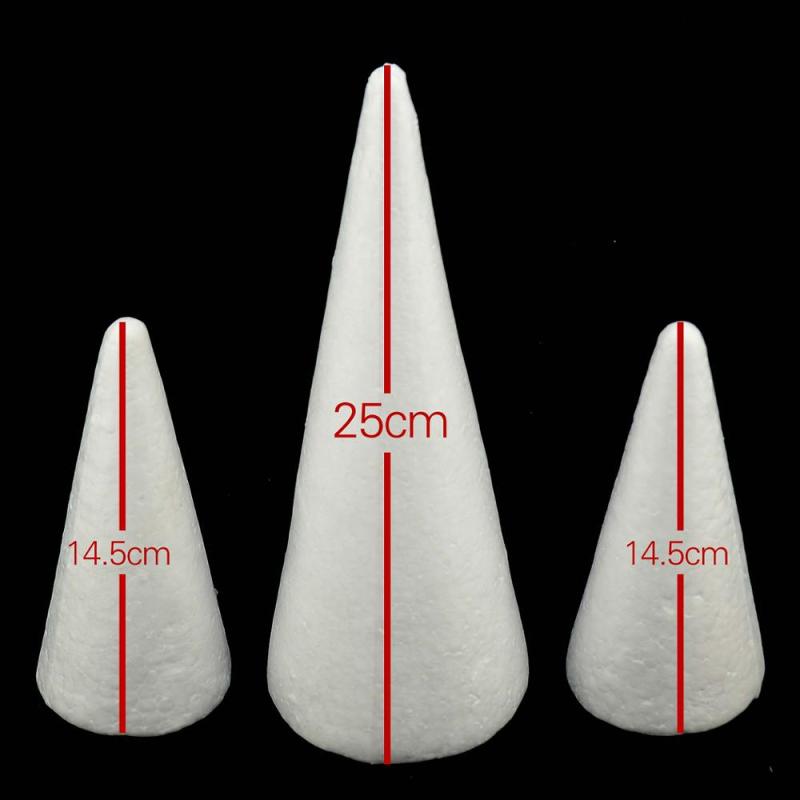 3Stck Modellierung Styropor Schaum Ball Weiß Kegel Für DIY Weihnachten Baum Party Dekoration Liefert Weihnachten