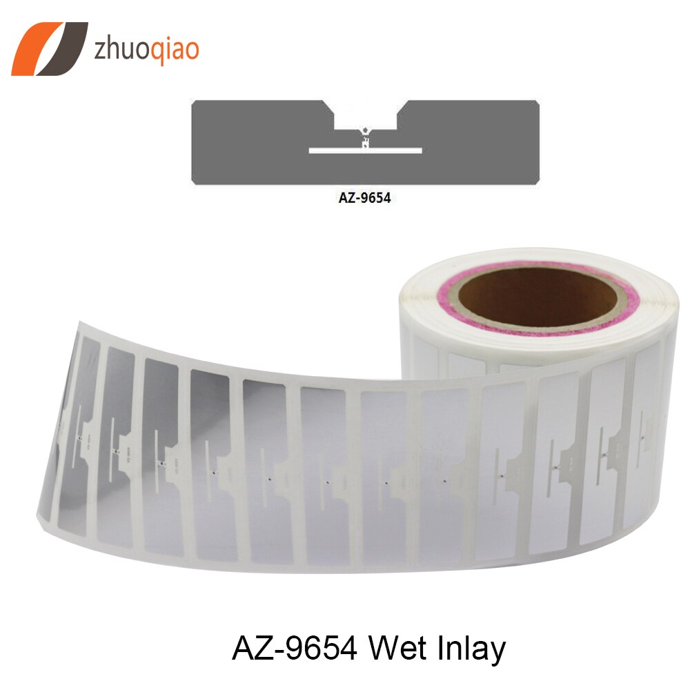 Njzq 50Pcs Epc Gen2 ISO18000-6C Wit 840-960Mhz Uhf Alien H3 Rfid Tag: 9654 RFID Wet Inlay