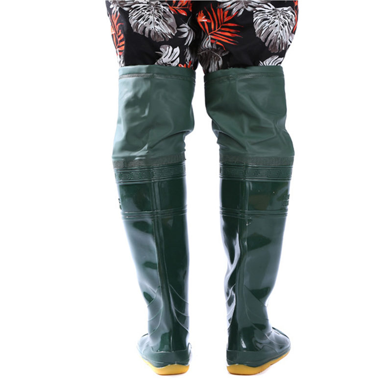 Højspring udendørs fiskeri waders sko over knæhøjde pvc materiale blød sål fiskeri waders unisex multifunktions fiske waders