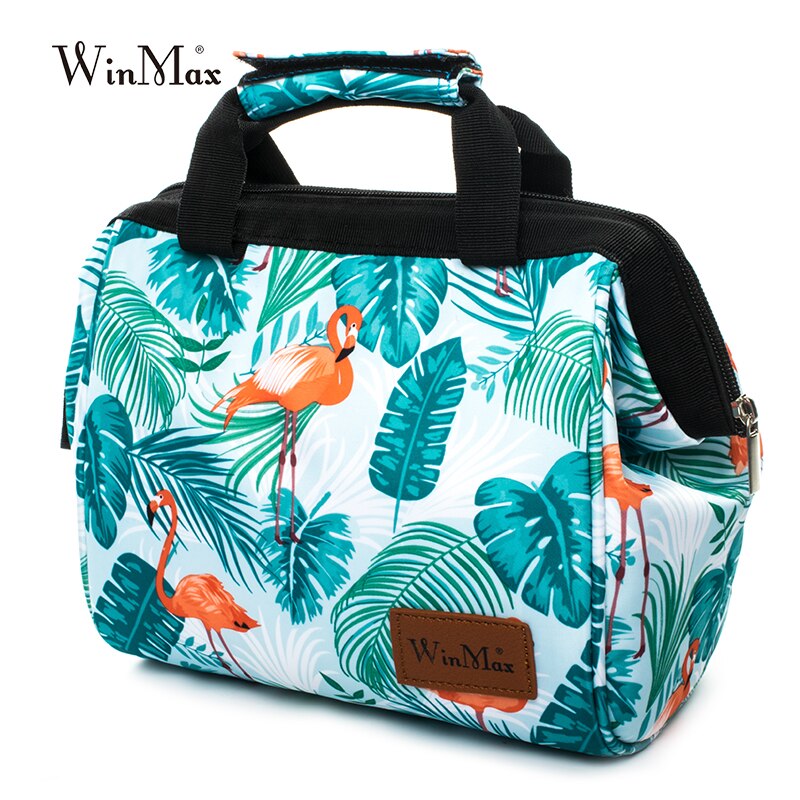 Winmax Geïsoleerde Lunch Tas Thermische Tote Handtas Flamingo Print Opbergzakken Koeler Picknick Voedsel Lunchbox Tas Voor Kinderen vrouwen