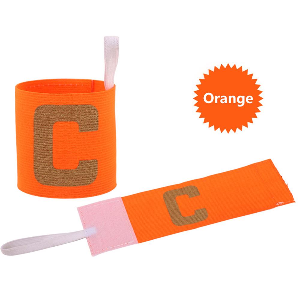 Durable Armband Multi-function Delicate Texture Kids Adjustable Soccer Football Captain Arm Band Leader Competition Armband: Orange