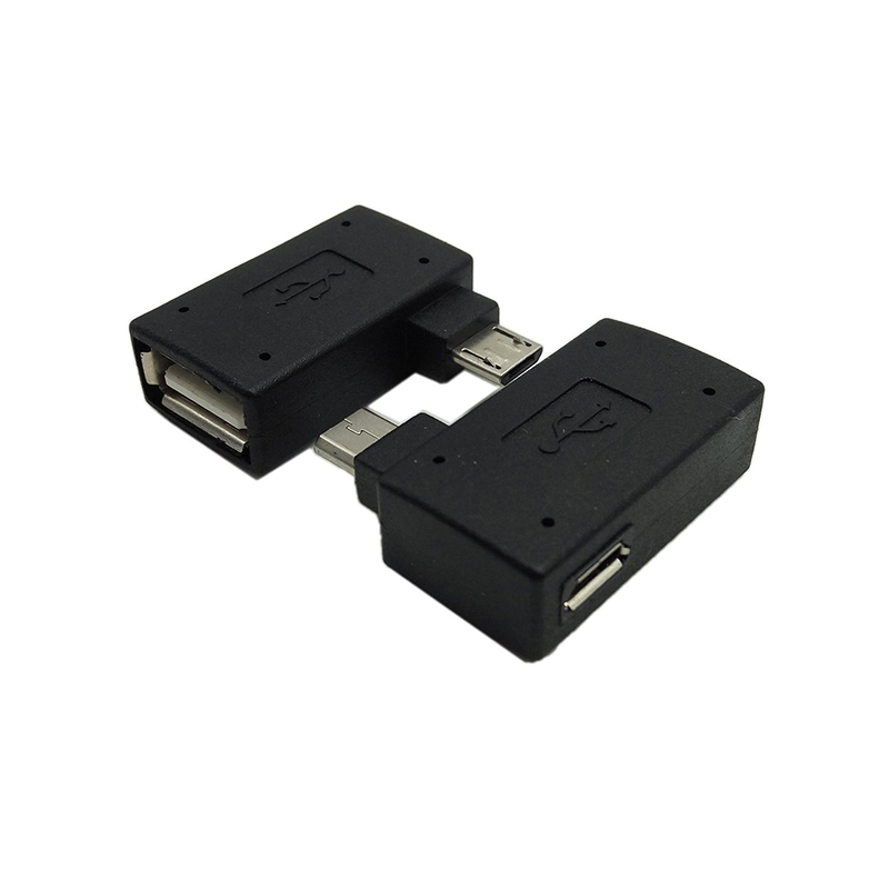 Micro Adapter Usb 2.0 Vrouw Naar Man Micro Otg Voeding Port 90 Graden Links 90 Haaks Usb otg Adapters