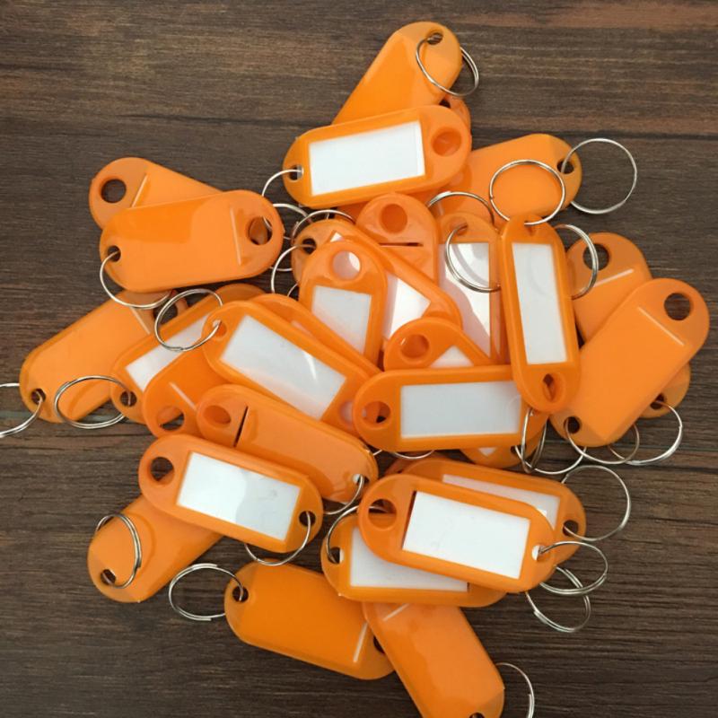Nyckel tagg plast nyckel etikett split ring taggar namn kort identifikation taggar med nyckelring split ringar bagage tag