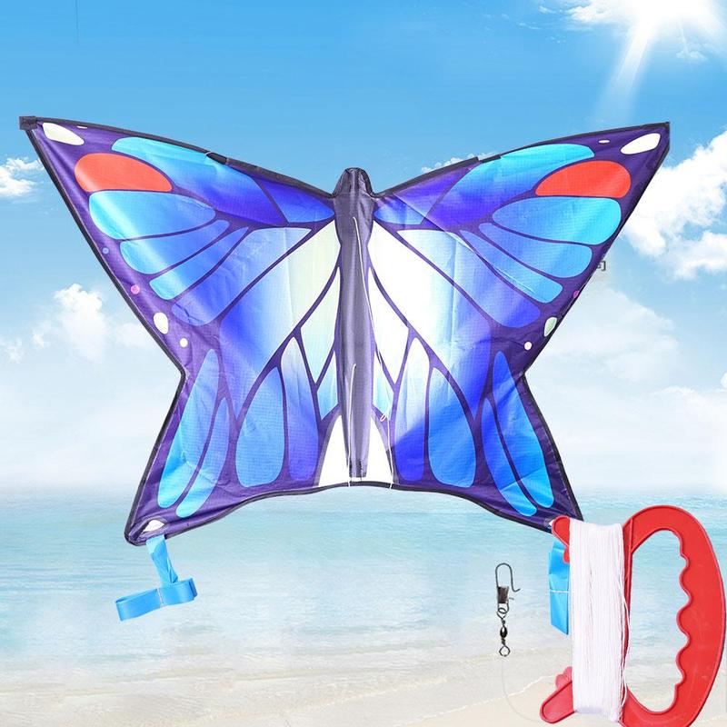 Gradient Blue Butterfly Kite For Kids Children Outdoor Play