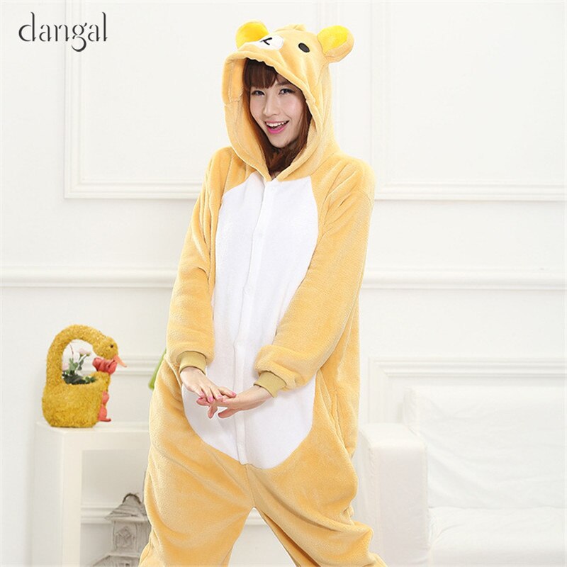 Kigurumi Bear Kigurumi Pajamas Animal One Piece Unisex Pajama kigurumi Pajama Bottoms Yellow Bear Honey Bear Onesie Warm Soft: Adult / M