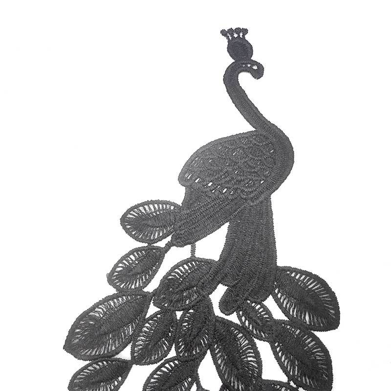 Fahion Water-soluble Lace Cloth Stickers Peacock Pattern Hollow Women Embroidery DIY Lace Accessories