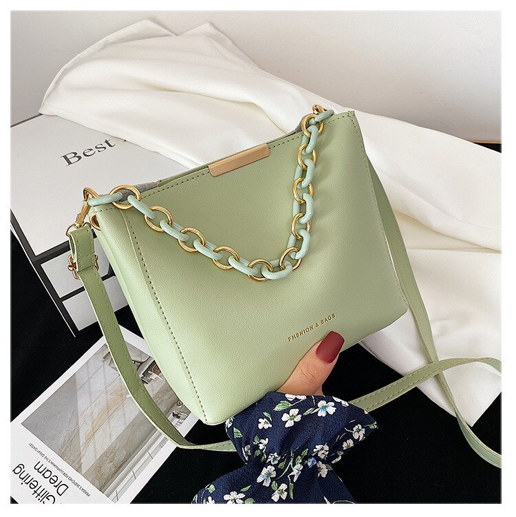 Moda feminina elegante bolsa de ombro couro do plutônio selvagem cor sólida balde crossbody pacote cinta bolsa compras namoro: green