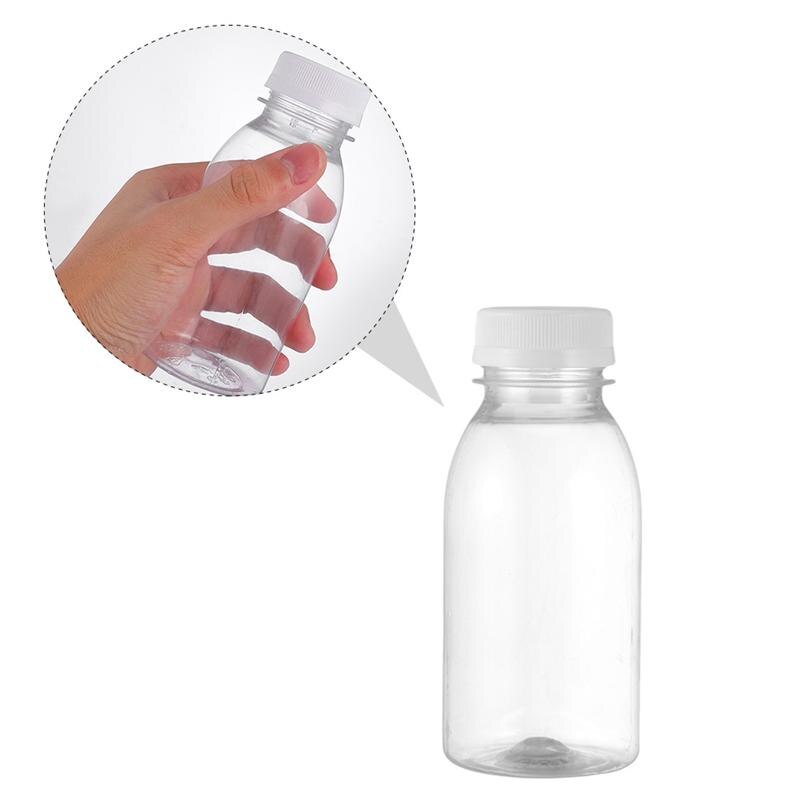 12Pcs 250Ml Transparante Plastic Water Flessen Lege Melk Yoghurt Drank Opslag Flessen Sap Potten Drinkbeker