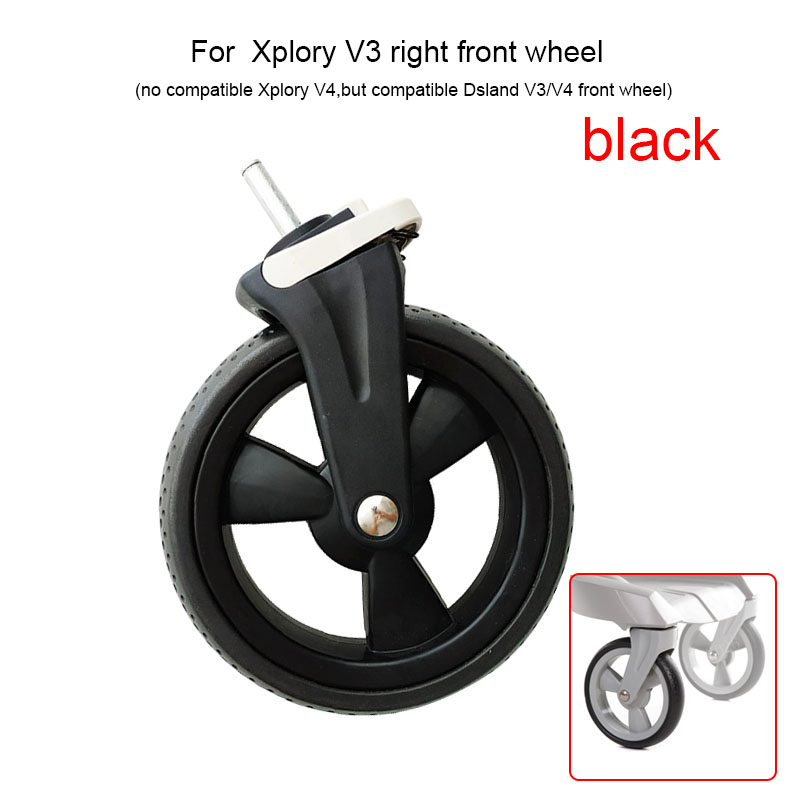 Ruedas de cochecito de bebé compatibles con Dsland Stokke Xplory V3 V4 V5 Series, accesorios de carrito de bebé, ruedas delanteras traseras: for V3 -1 front- R1