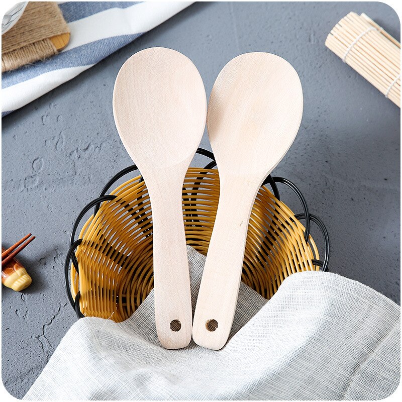 1pc carboniseret bambus træ riskoger nonstick ris skeer ris