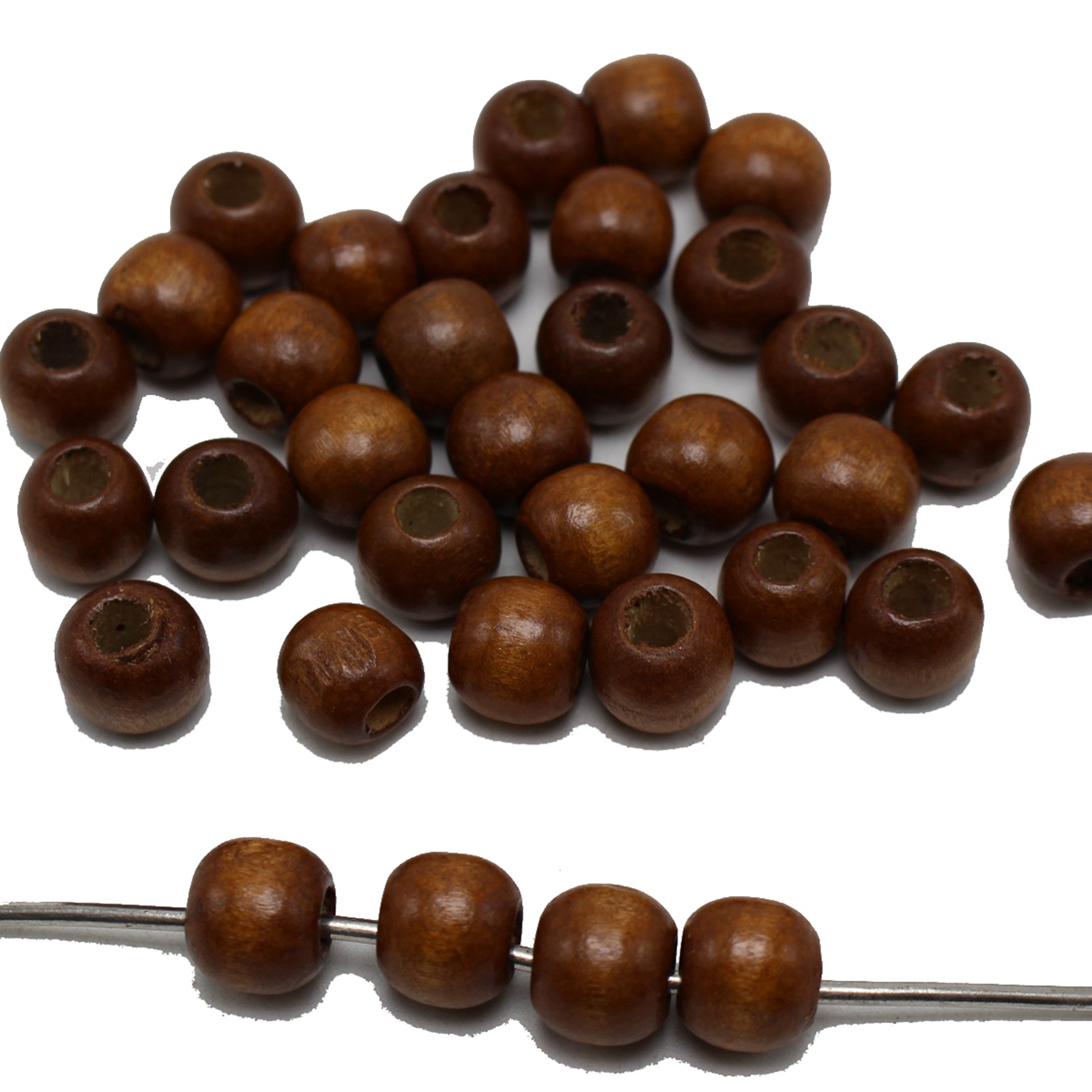 200 schwarz 10mm Runde Holzperlen ~ Holzperlen: Himmel Blau