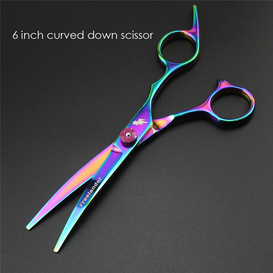 6 inch 7.0 inch hair scissors pet scissors hair cutting thinning scissors dog grooming shears curved scissors: 6 inch curved down