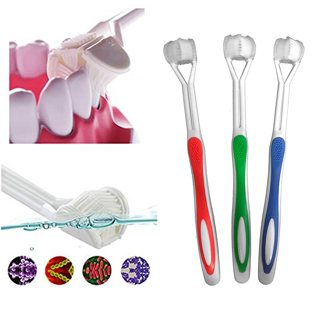 Special Needs 3 Sided Toothbrush 360 Surround Toothbrush Complete Coverage Adult 18.5*2cm