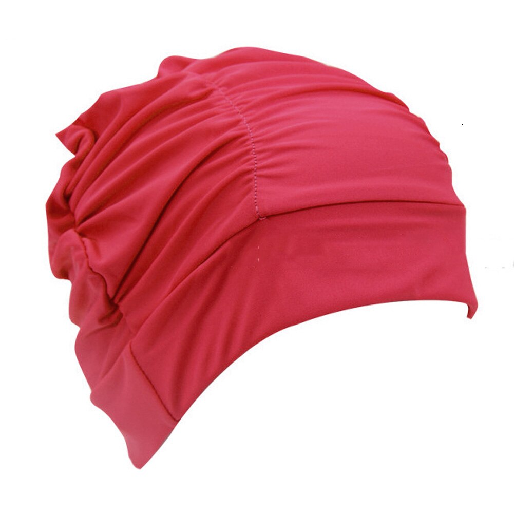 Pleated Cloth Cap Unisex Swimming Cap Soft Drape Elastic For Dreadlocks Long Hair Swim Caps Hat Women Sporty Adult Bathing Caps