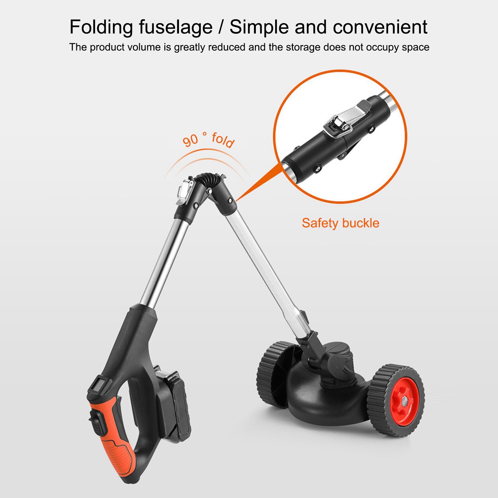 450W Foldable Electric Grass Trimmer Cordless Handheld Lawn Mower Hedge Trimmer Garden Agricultural Power Pruning Weeding Tool