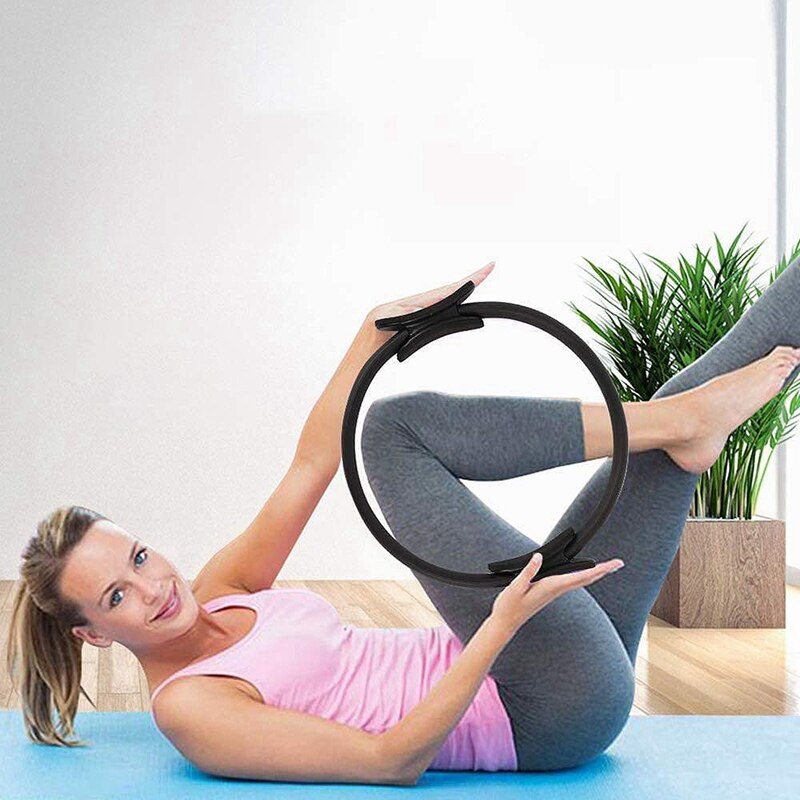 Pilates Ring Fitness Ic Pilates Cirkel Home Gym Pak Toning Dijen Abs En Benen Voor Body Toning & Yoga Training, zwart