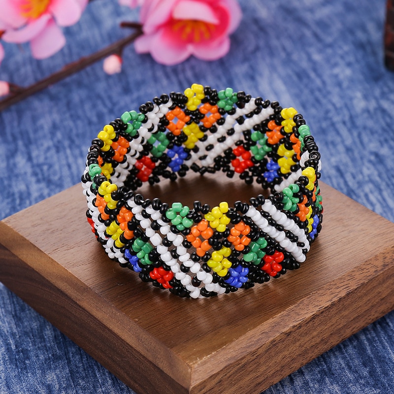 Svärdotter mia mizhu-serien populärt elastiskt armband för damer enkelt handvävt armband i strandsemesterstil: B2156 2