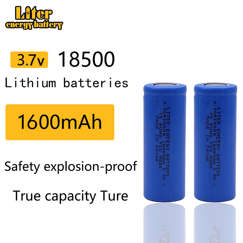 2 sztuk/partia 18500 baterie 18490 prawdziwe 1600mAh Li-ion litowo 3.7V akumulator latarka latarka akumulator Power Bank LED Energy