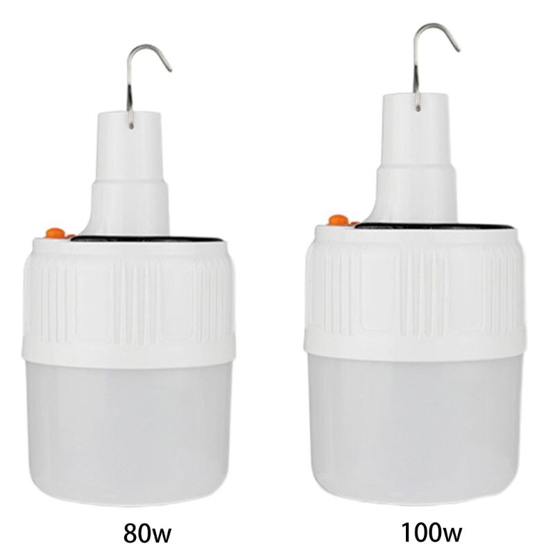 80w/100w sol-ledede pærer bærbare energibesparende led-lanterne lys til hjemmet udendørs camping marked telt natlampe