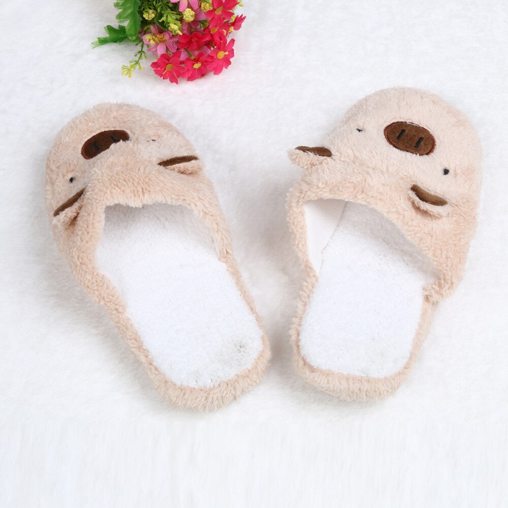 shoes woman Lovely Pig home shoes Floor Soft Stripe Slippers Female Shoes dames pantoffels winter chaussures femme 36-40#L40